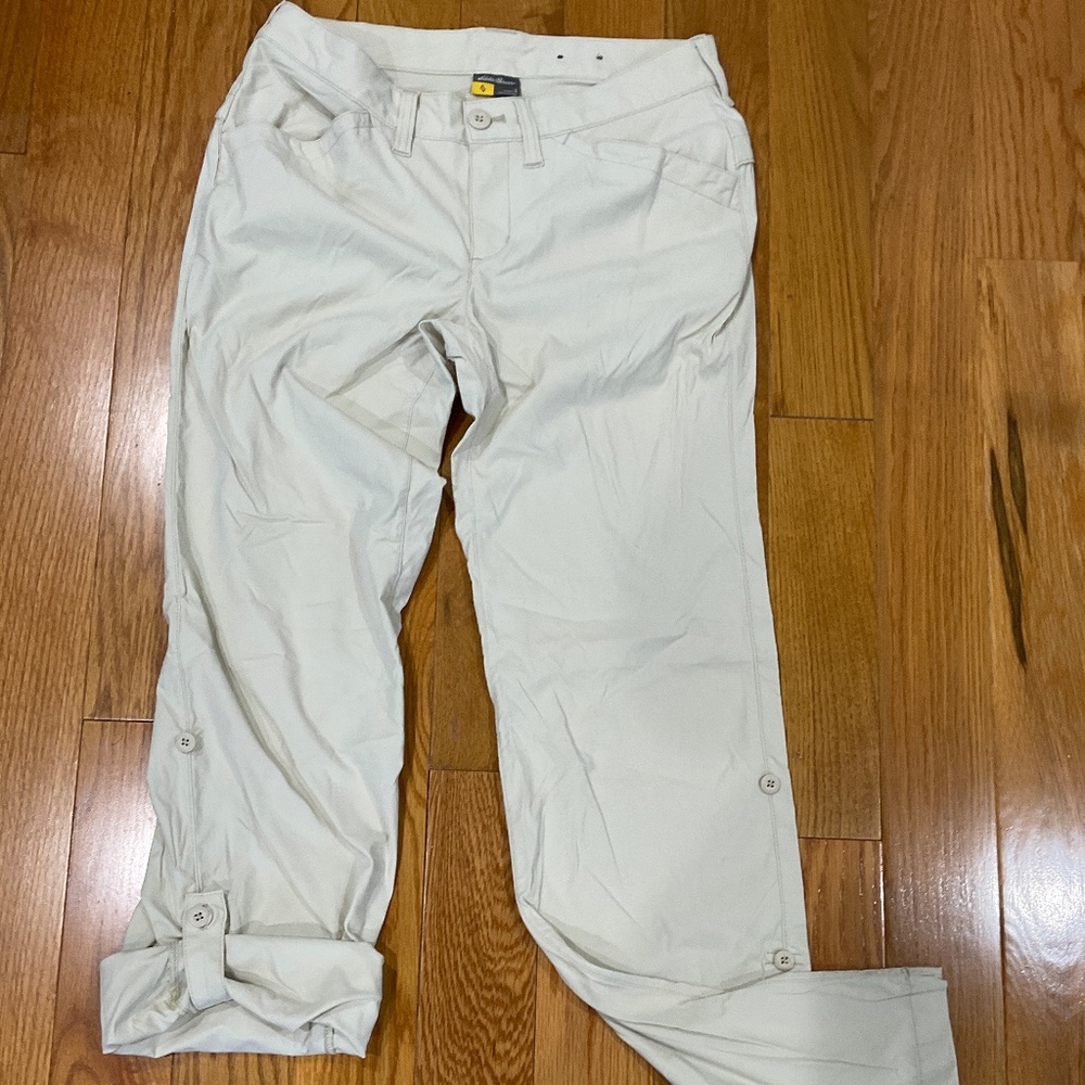 Eddie Bauer Travel Travex Cream Convertible Pants, Size 2